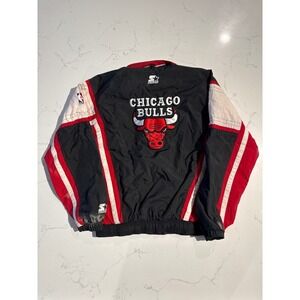 Vintage Starter Chicago Bulls NBA Jacket Black Red White